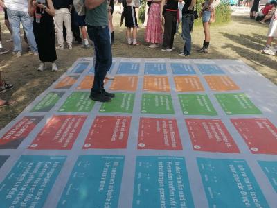 Der Werte-Selbsttest der Lokalen Agenda 21 auf dem Modular Festival 2026. Foto: Alina Gramalla