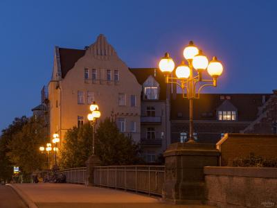 Bismarckbrücke, Augsburg, Nacht,Foto: Norbert Liesz