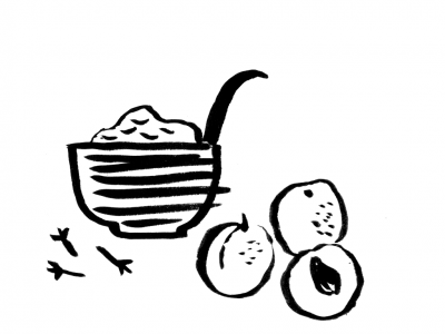 Aprikosen-Chutney aus dem Kochbuch "Veggieparty" von Torsten Mertz. Grafik Miro Poferl