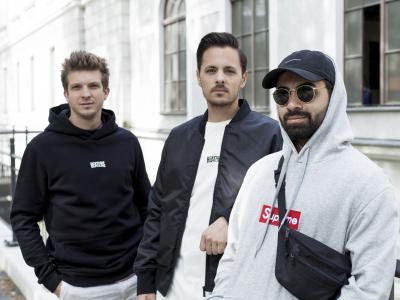Die Gründer des Modellabels HEATERS: Jonathan Kreuzer, Josua Janda und Burak Kücük (v.l.) Quelle: HEATERS