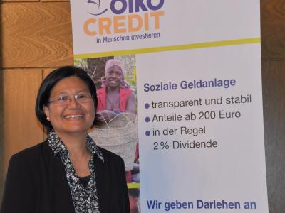 Marilou Pantua-Juanito von Oikocredit Südostasien zu Gast in Augsburg. Foto Cynthia Matuszewski
