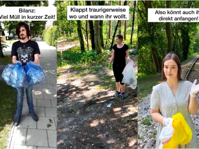 Müllsammelaktion 2021, Universität Augsburg, Kollage: Universität Augsburg / Lifeguide Augsburg