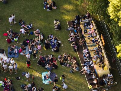 Das Modular Festival in Augsburg von oben. Foto: Rebecca Lutz