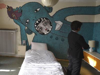 Grandhotel Cosmopolis, Augsburg, Hotelzimmer, "Maskerade des Lebens",  Eva Krusche, Domviertel, Asylsuchende, Hotel, Foto: Cynthia Matuszewski