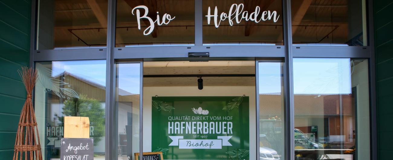 Eingang des Hofladens Hafnerbauer