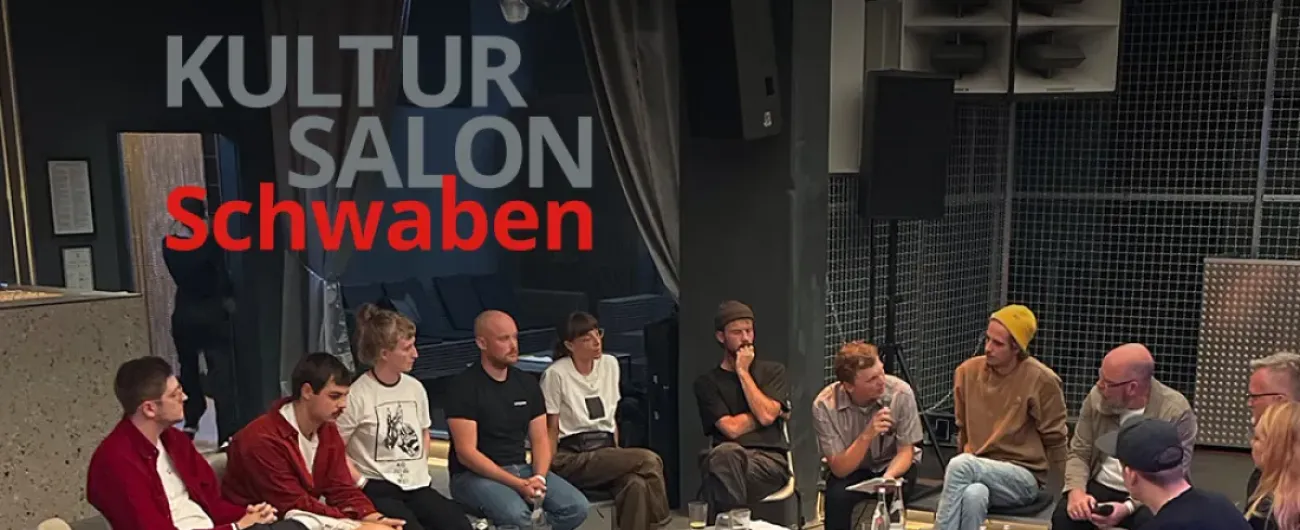 Kultursalon Schwaben 2023: Diskussionsrunde beim Panel IV »Pop und Welt #1« im Club 100 Hz, Foto a3kultur/Helena Makarenko