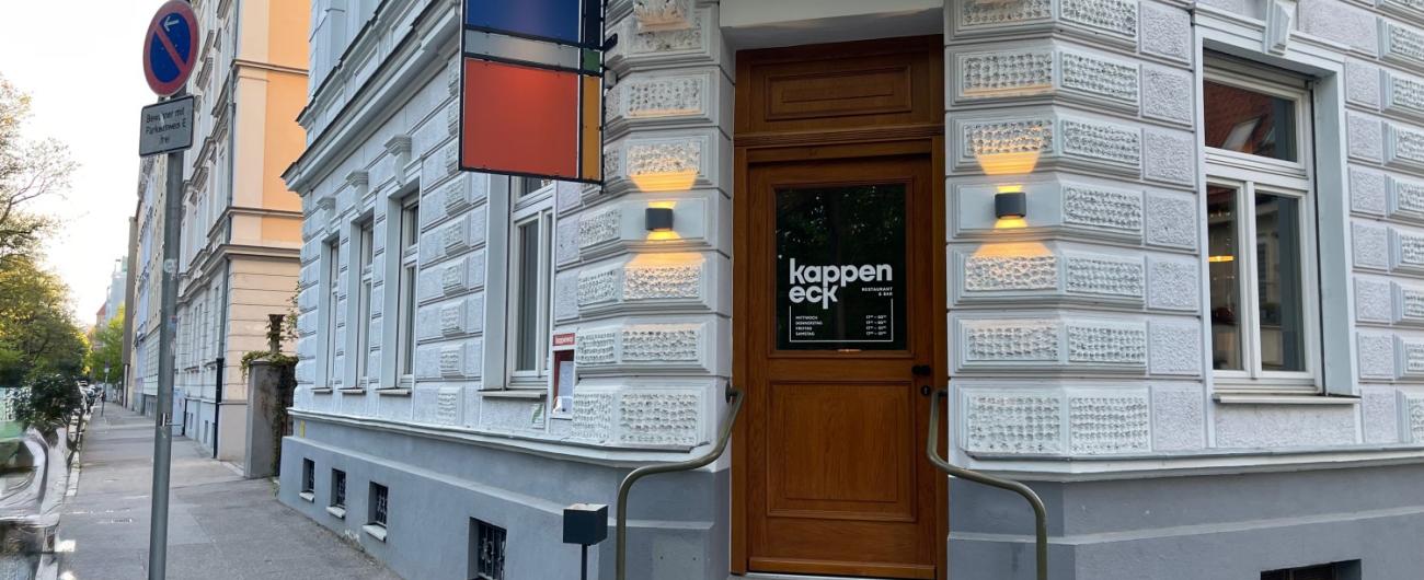 Eingang Restaurant Kappeneck Augsburg. Foto: Sylvia Schaab