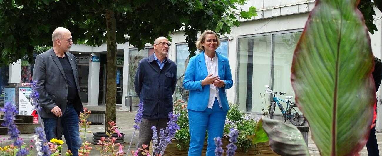 Eva Weber, Reiner Erben, Christian Pettinger eröffnen die Klimainsel