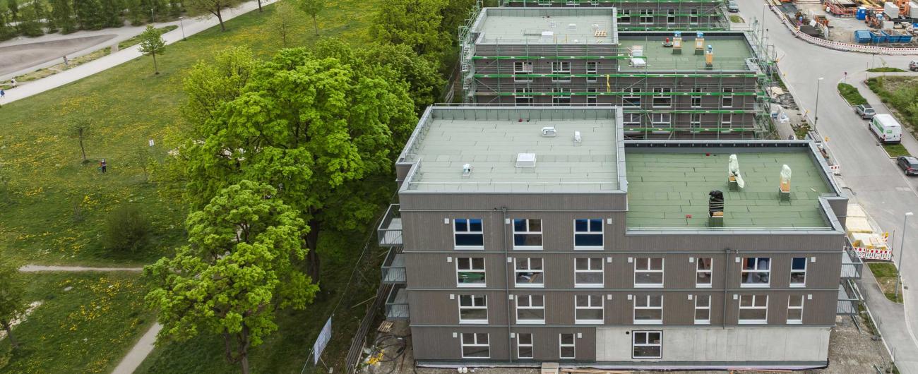 Die drei Wohnblocks von wagnisSHARE