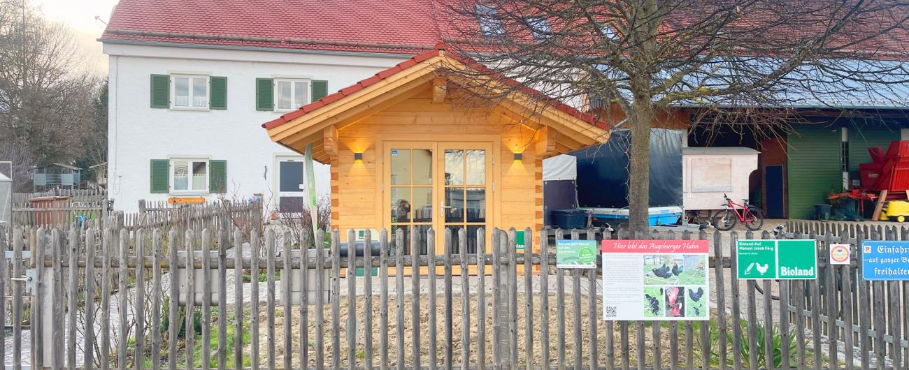 Der SB-Häuschen der Alte Schäferei - Bioland-Hof Förg in Bergheim. Foto: Sylvia Schaab