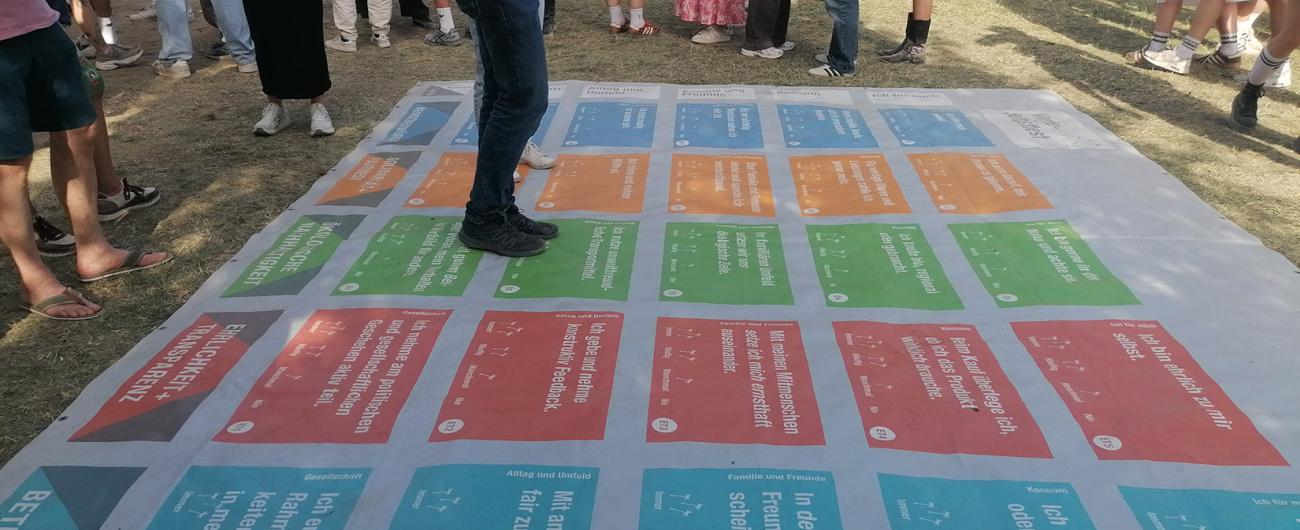 Der Werte-Selbsttest der Lokalen Agenda 21 auf dem Modular Festival 2026. Foto: Alina Gramalla