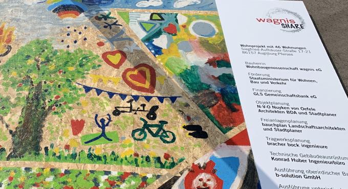 Die gemeinwohlorientierte Wohnungsbaugenossenschaft wagnis e.G. informiert über ihr aktuelles Bauprojekt im Sheridan-Park, Bild: wagnis e.G.