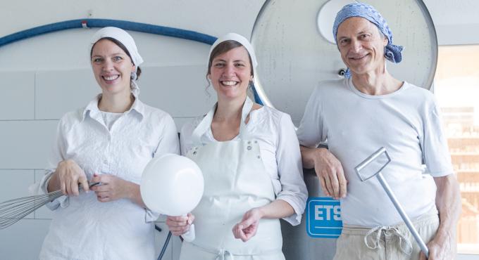 Bild aus der Produktion der Käserei Blumenthal