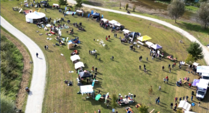 Die Future Fair 2024 Aichach von oben - ein Event rund um Nachhaltikeit