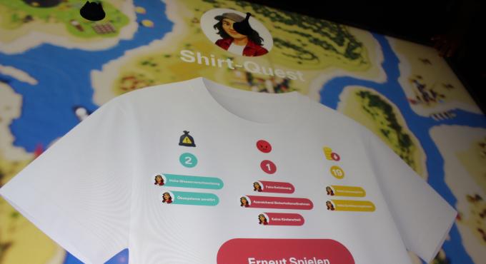 Auswertung des Spiels "Shirt Quest" - ein digitaler Spieletisch im TIM Augsburg.