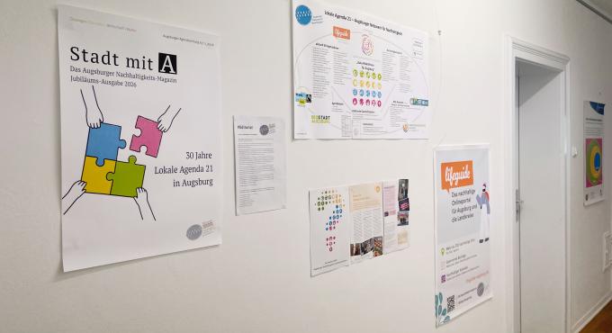 Ausstellung über die Lokale Agenda - dem Augsburger Netzwerk für Nachhaltigkeit im Rathaus Göggingen.