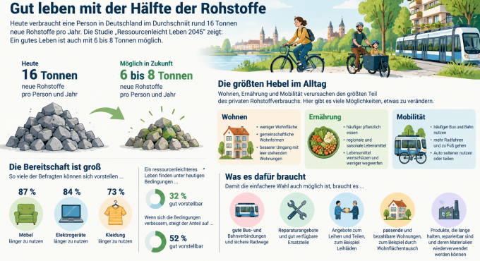 Grafik zur WWF-Studie Ressourcenleicht leben