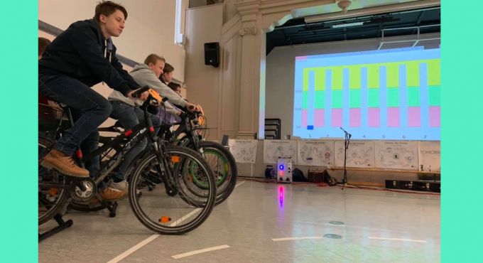 Fahrradkino, Erasmus Projekt, Europa, Schülerbegegnungen, Schüleraustausch, Augsburg, Foto: Udo Legner, Owning The Future, Maria Theresia Gymnasium Augsburg, Holbein Gymnasium Augsburg,