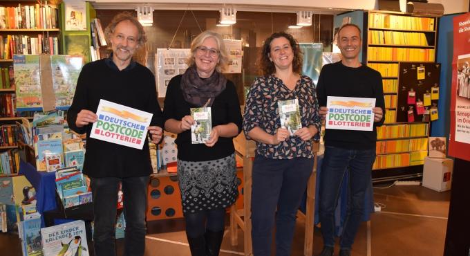 Lifeguide Augsburg, Release-Party, nachhaltiger Reiseführer, postcode Lotterie, Norbert Stamm, Torsten Mertz, Sylvia Schaab, Cynthia Matuszewski. Foto: Matuszewski