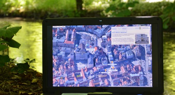 Kilianplan, interaktive Stadtkarte, Augsburg, Wasser, Weltkulturerbe,Umweltstation Augsburg,  Foto: Umweltstation Augsburg,