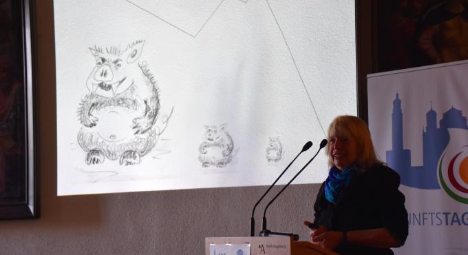 Ute Scheub, taz-Gründerin, Grandhotel Cosmopolis, lifeguide Augsburg, Augsburg,  Foto: Cynthia Matuszewski