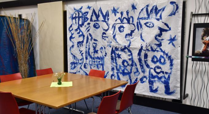 Wohnzimmer im Schwabencenter. Foto Cynthia Matuszewski