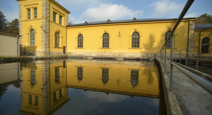 Historisches Wasserwerk am Hochablass Augsburg. Foto: SWA