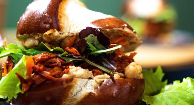 vegan, Restaurant, Sandwich, Jackfruit, health food